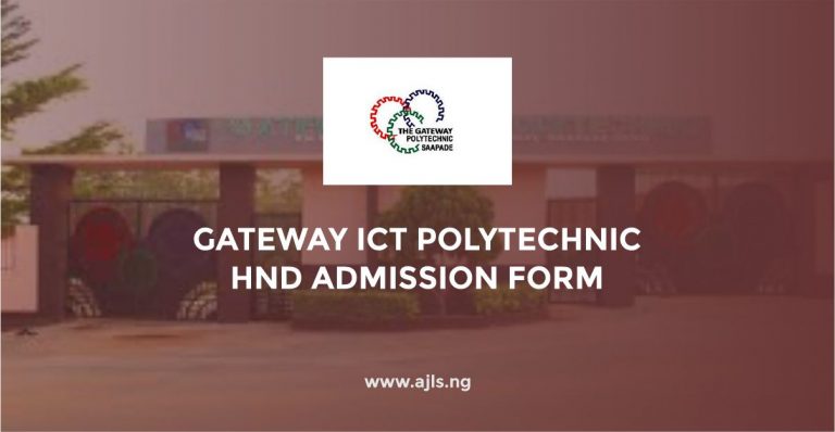 Gateway ICT Polytechnic HND Admission Form