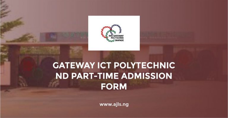 Gateway ICT Polytechnic ND Part-Time Admission Form