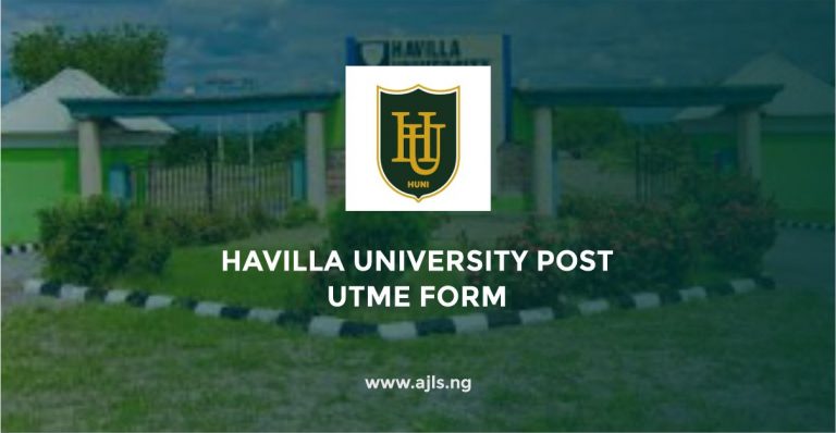 Havilla University Post UTME Form