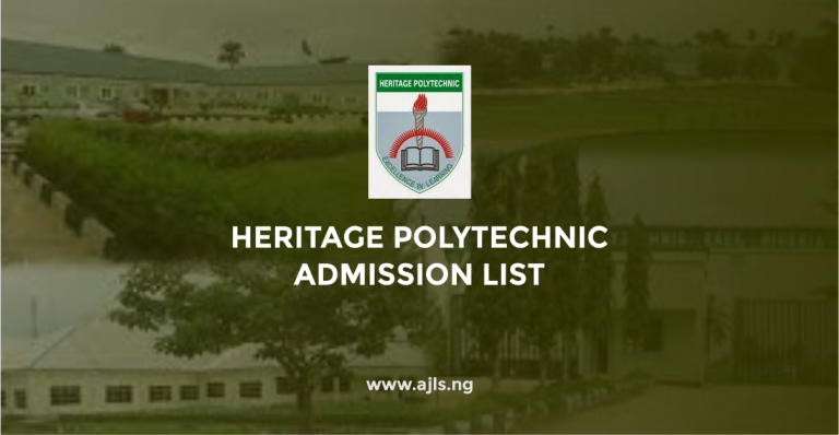 Heritage Polytechnic Admission List
