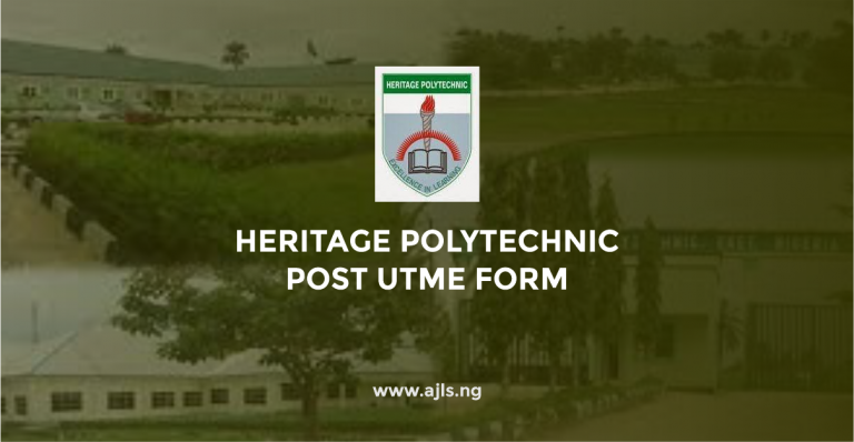 Heritage Polytechnic Post UTME Form