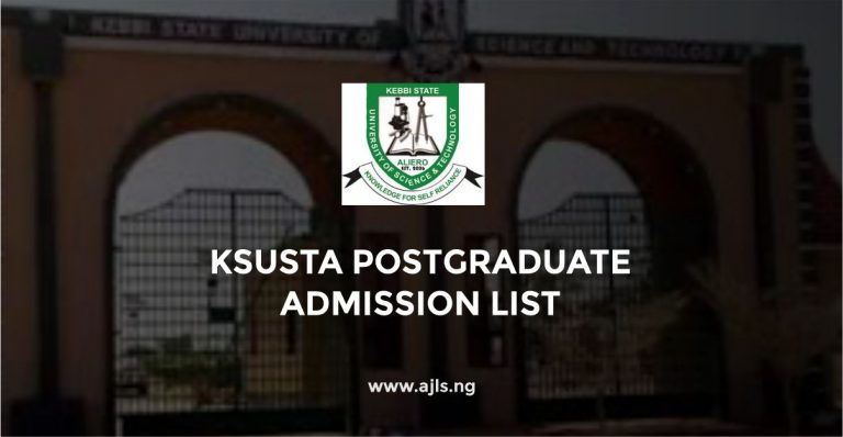 KSUSTA Postgraduate Admission List