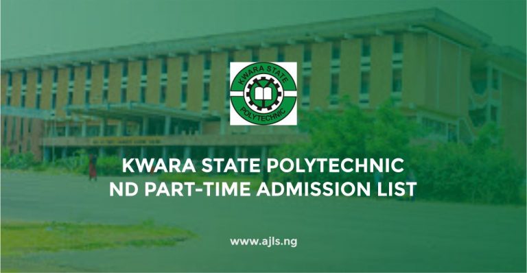 Kwara State Polytechnic ND Part-Time Admission List