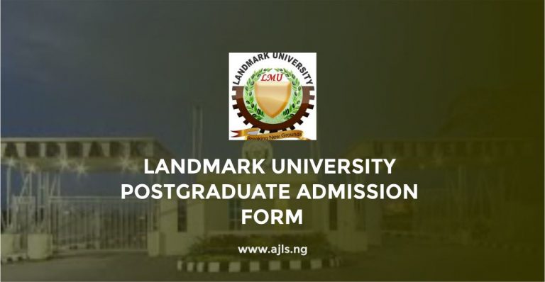 Landmark University Postgraduate Admission Form