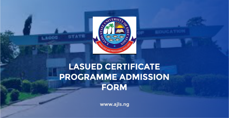 LASUED Certificate Programme Admission Form