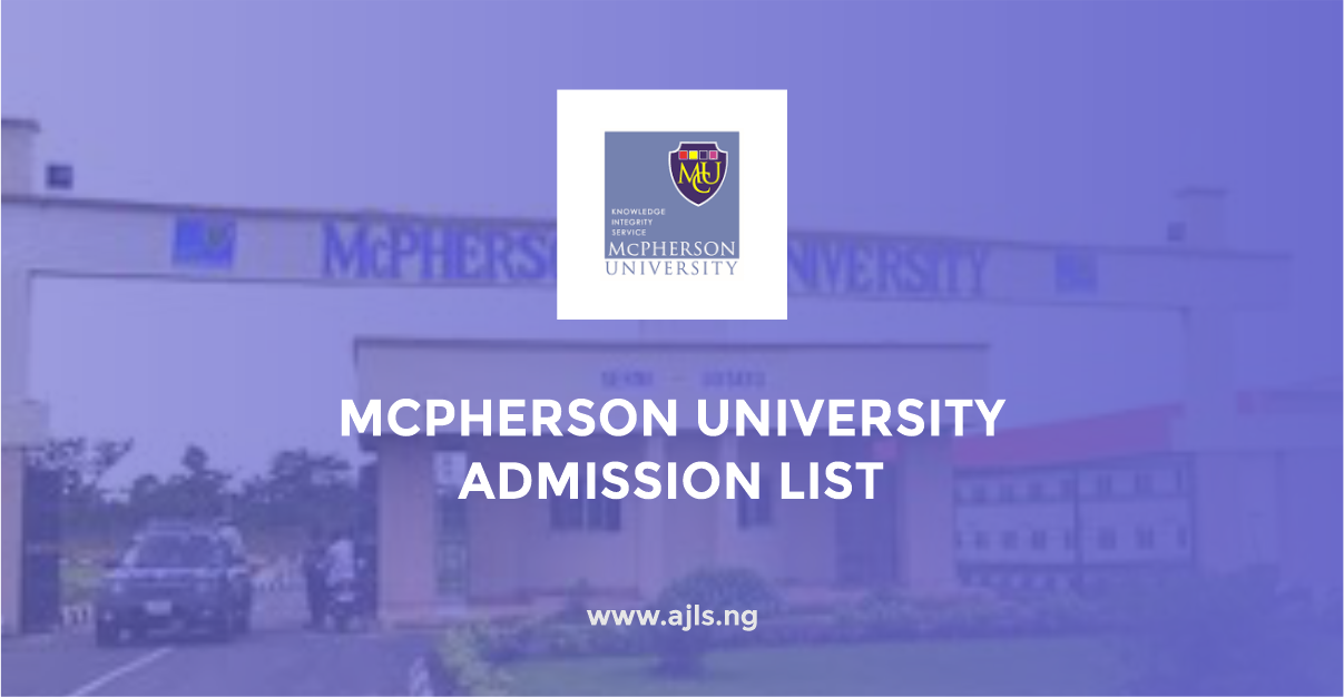 McPherson University Admission List
