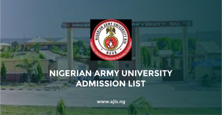 Nigerian Army University Admission List