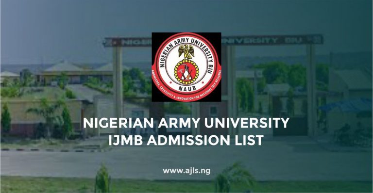 Nigerian Army University IJMB Admission List