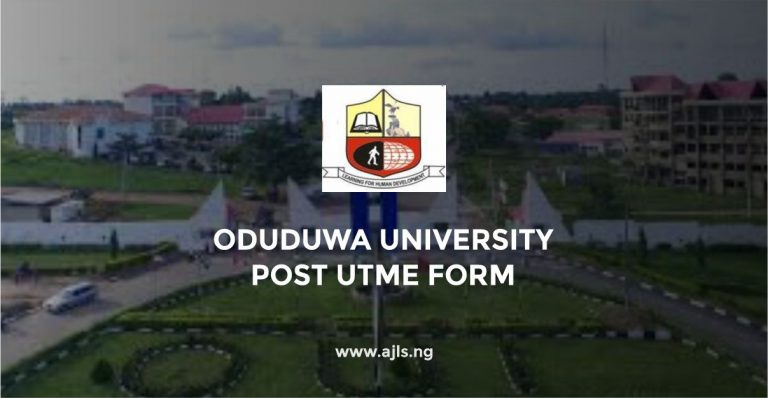 Oduduwa University Post UTME Form