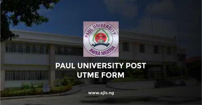 Paul University Post UTME Form