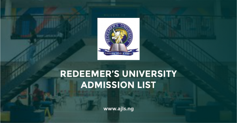 Redeemer's University Admission List