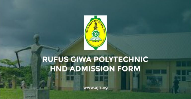Rufus Giwa Polytechnic HND Admission Form
