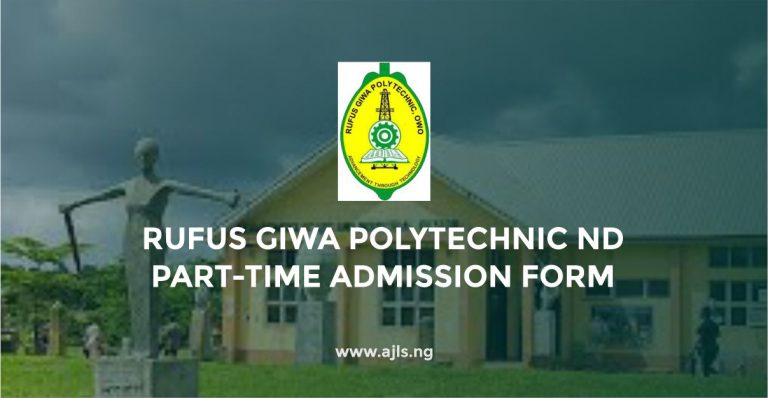 Rufus Giwa Polytechnic ND Part-Time Admission Form