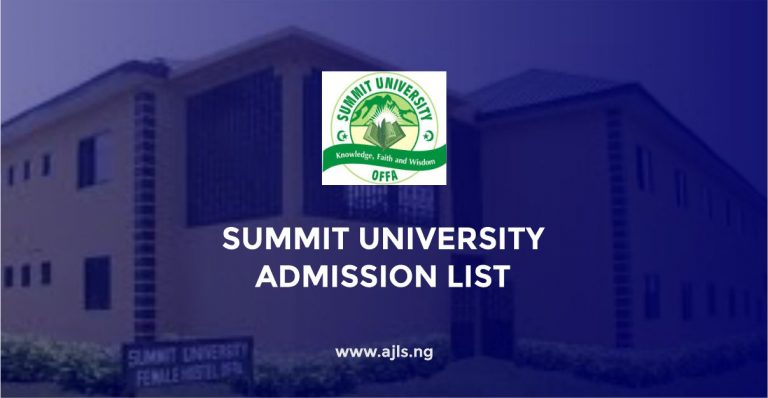 Summit University Admission List