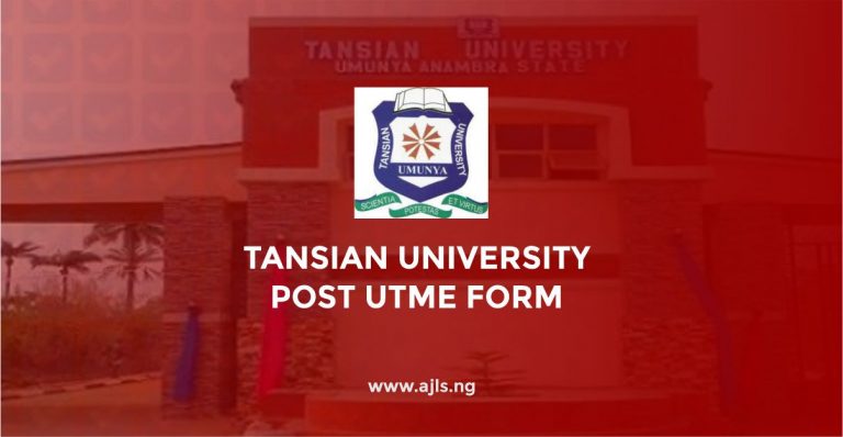 Tansian University Post UTME Form