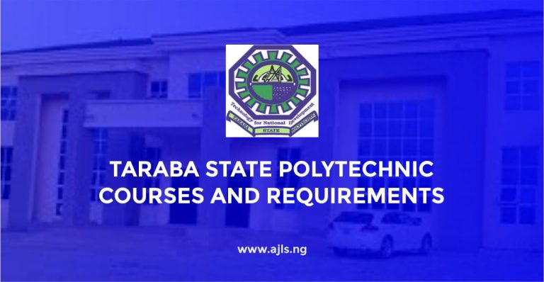 Taraba State Polytechnic Courses and Requirements