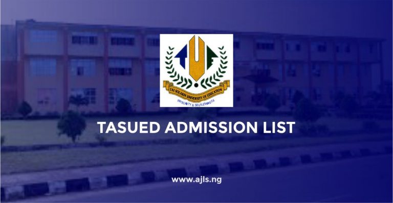 TASUED Admission List