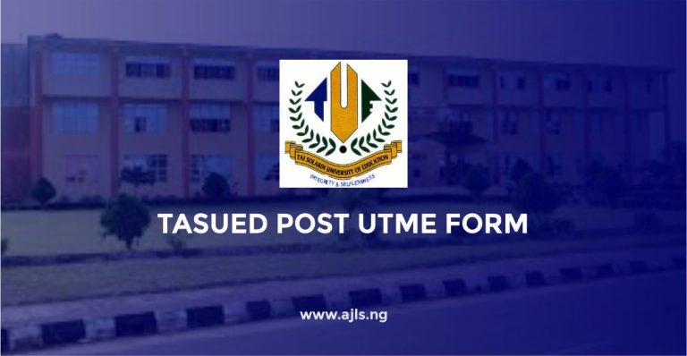 TASUED Post-UTME Form