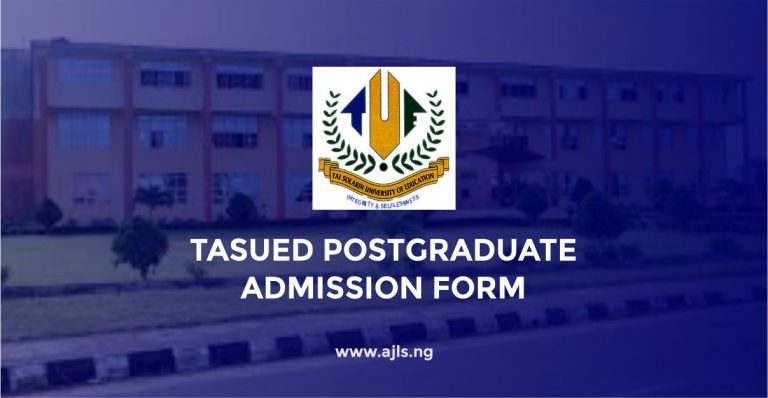 TASUED Postgraduate Admission Form