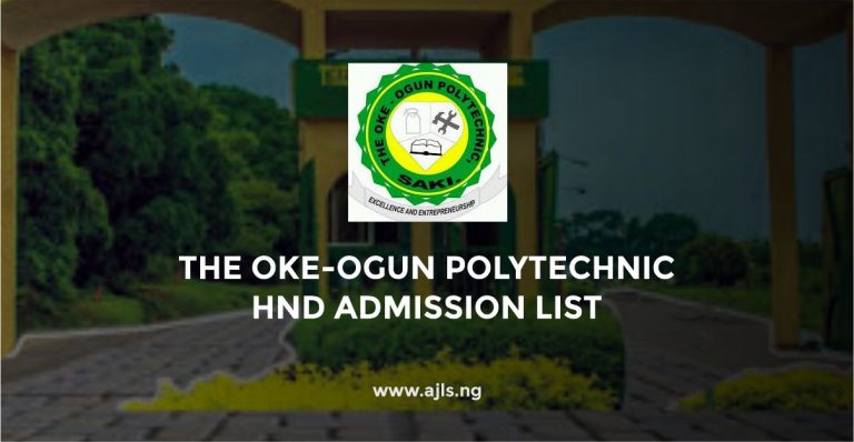 The Oke-Ogun Polytechnic HND Admission List