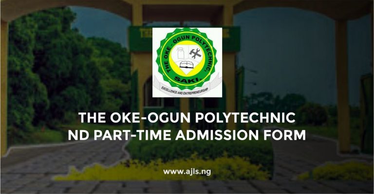 The Oke-Ogun Polytechnic ND Part-Time Admission Form