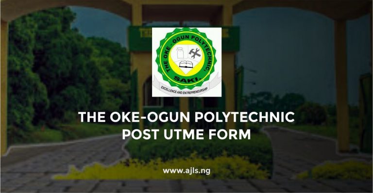 The Oke-Ogun Polytechnic Post UTME Form