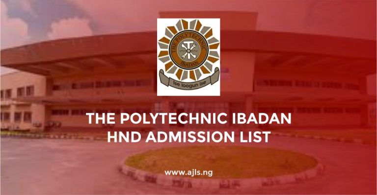 The Polytechnic Ibadan HND Admission List