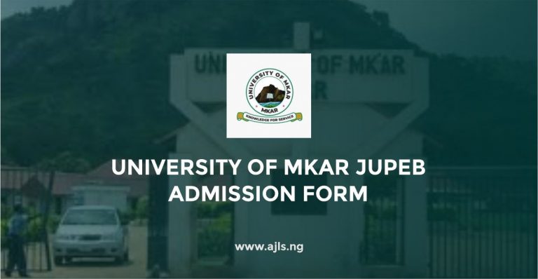University Of Mkar JUPEB Admission Form