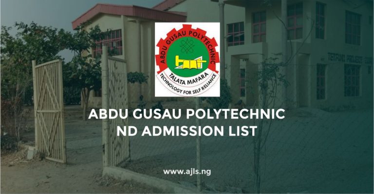 Abdu Gusau Polytechnic Admission List