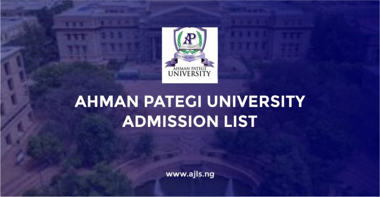 Ahman Pategi University Admission List