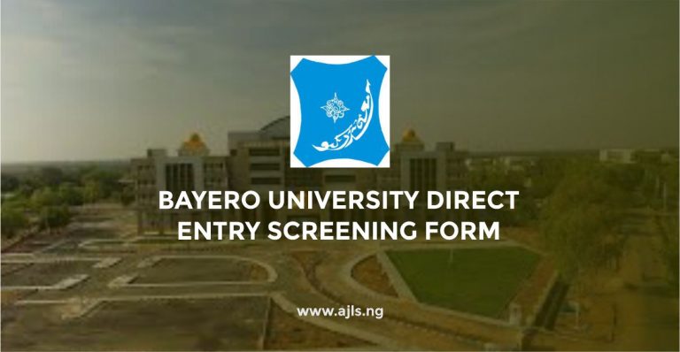 Bayero University Direct Entry Screening Form