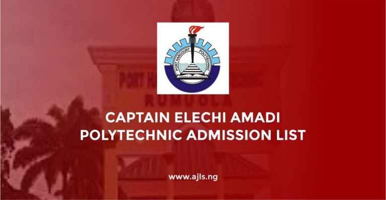 Captain Elechi Amadi Polytechnic Admission List
