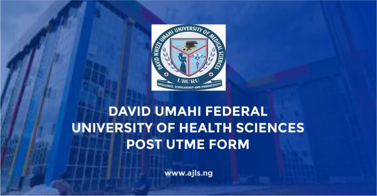 David Umahi Federal University of Health Sciences Post UTME Form