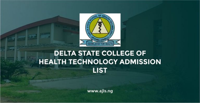 Delta State College of Health Technology Admission List