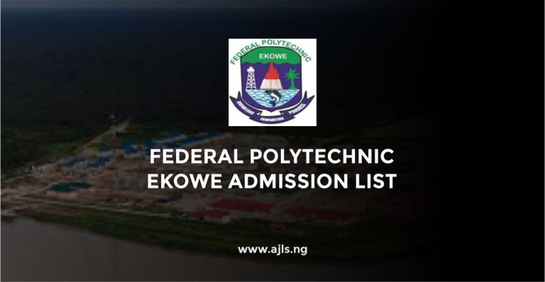 Federal Polytechnic Ekowe Admission List