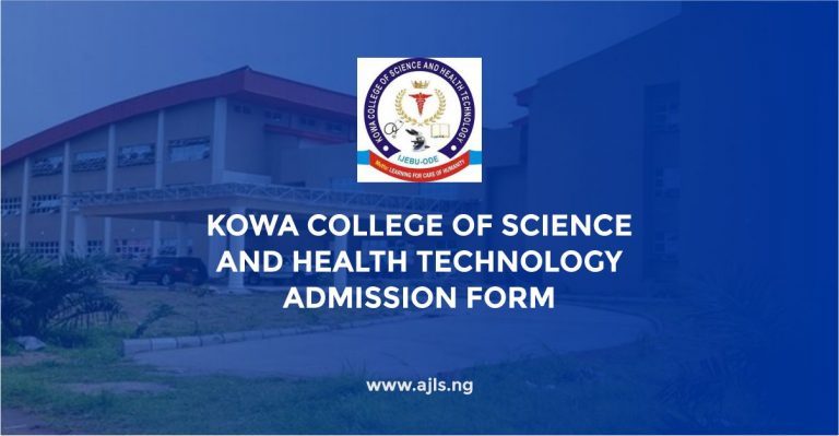 Kowa College of Science and Health Technology Admission Form