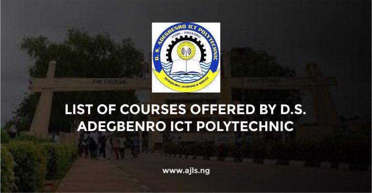 D.S. Adegbenro ICT Polytechnic Courses