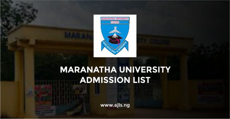 Maranatha University Admission List