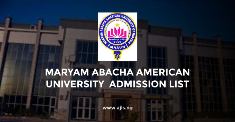 Maryam Abacha American University Admission List