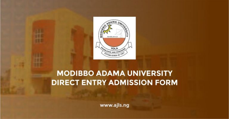 Modibbo Adama University Direct Entry Admission Form