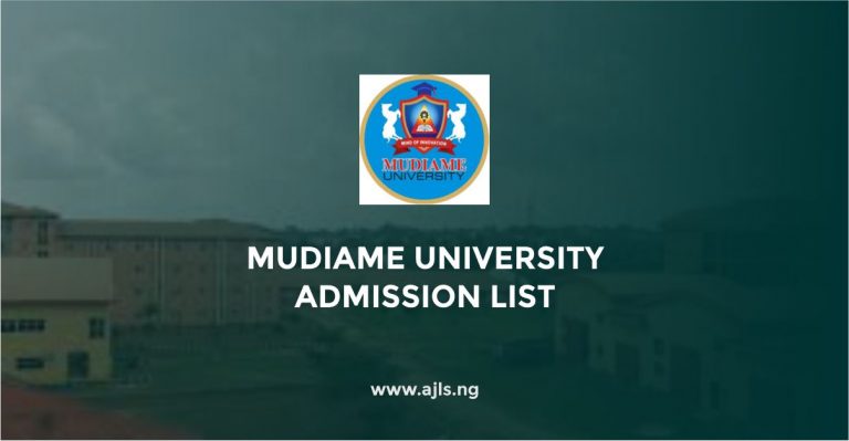 Mudiame University Admission List