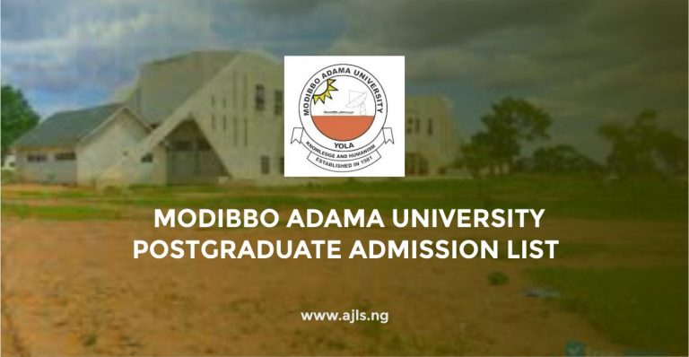 Modibbo Adama University Postgraduate Admission List