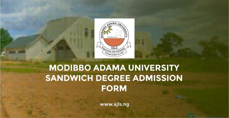 Modibbo Adama University Sandwich Degree Admission Form