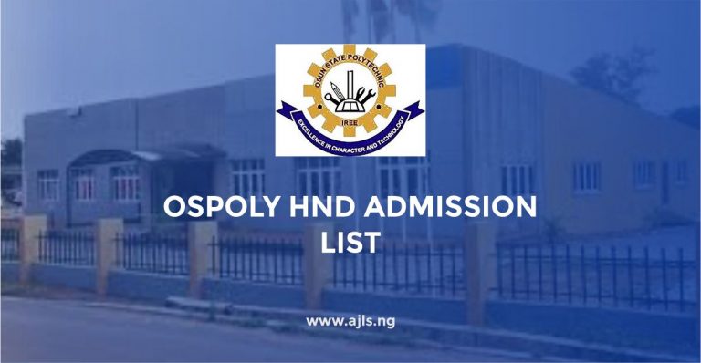 OSPOLY HND Admission List