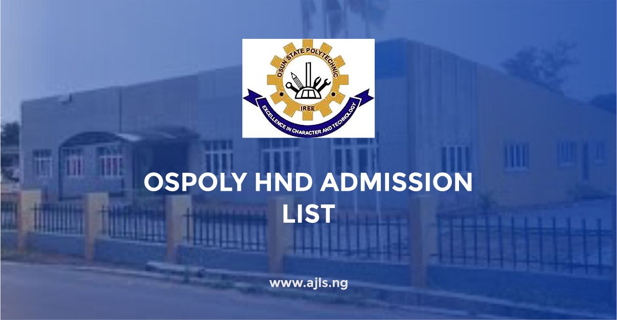 OSPOLY HND Admission List
