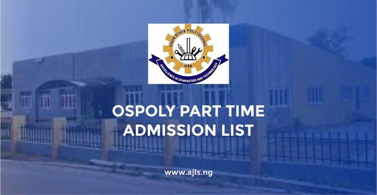 OSPOLY Part-Time Admission List