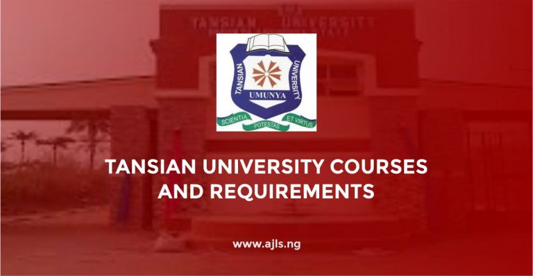 Tansian University Courses and Requirements