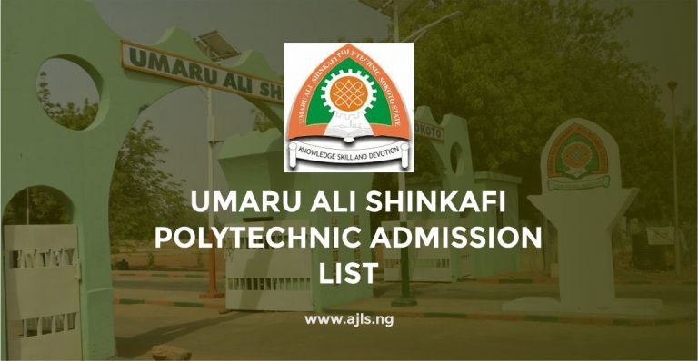 Umaru Ali Shinkafi Polytechnic Admission List