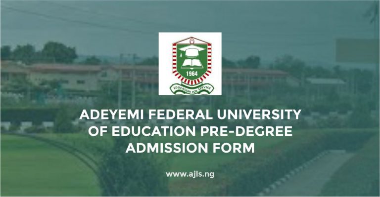 Adeyemi Federal University of Education Pre-Degree Admission Form