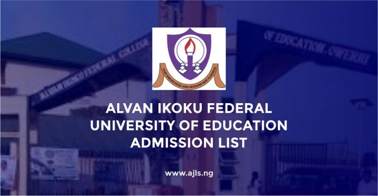 Alvan Ikoku Federal University of Education Admission List